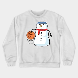 Funny Christmas Basketball Snowman Crewneck Sweatshirt